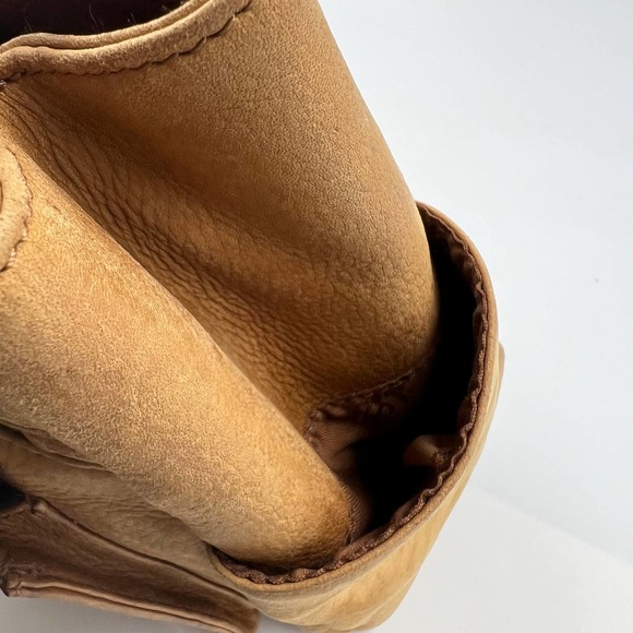 FOSSIL Vintage Tan Leather Satchel Removable Straps Zippered Pockets Crossbody - Picture 9 of 14